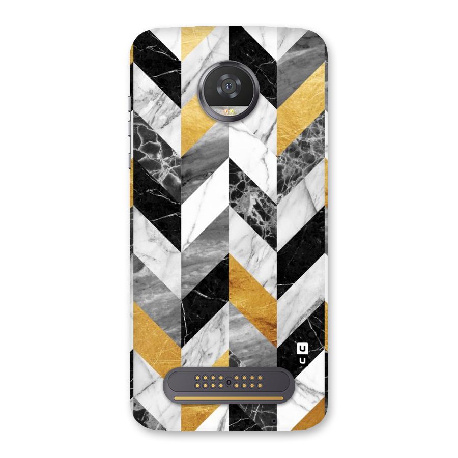 Yellow Grey Marble Back Case for Moto Z2 Play