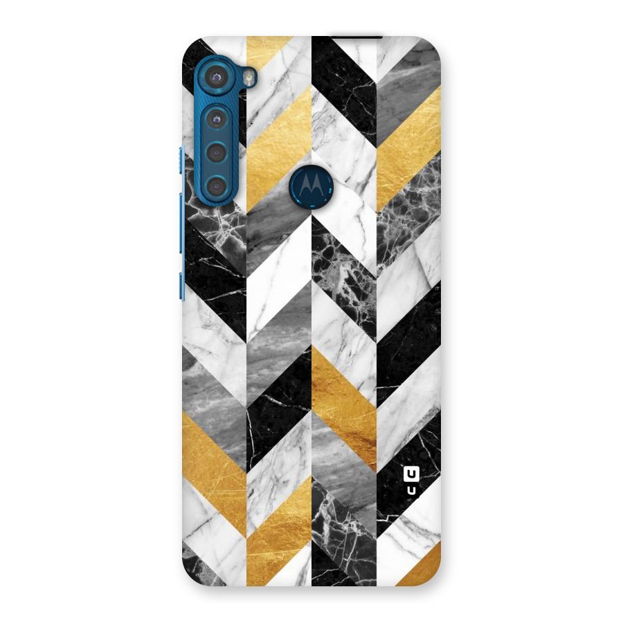 Yellow Grey Marble Back Case for Motorola One Fusion Plus