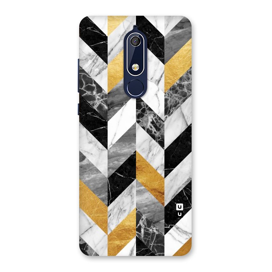 Yellow Grey Marble Back Case for Nokia 5.1