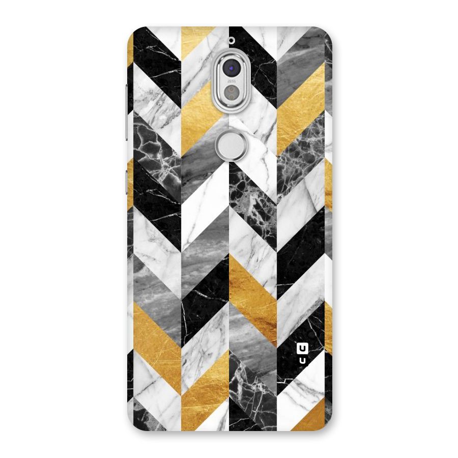 Yellow Grey Marble Back Case for Nokia 7