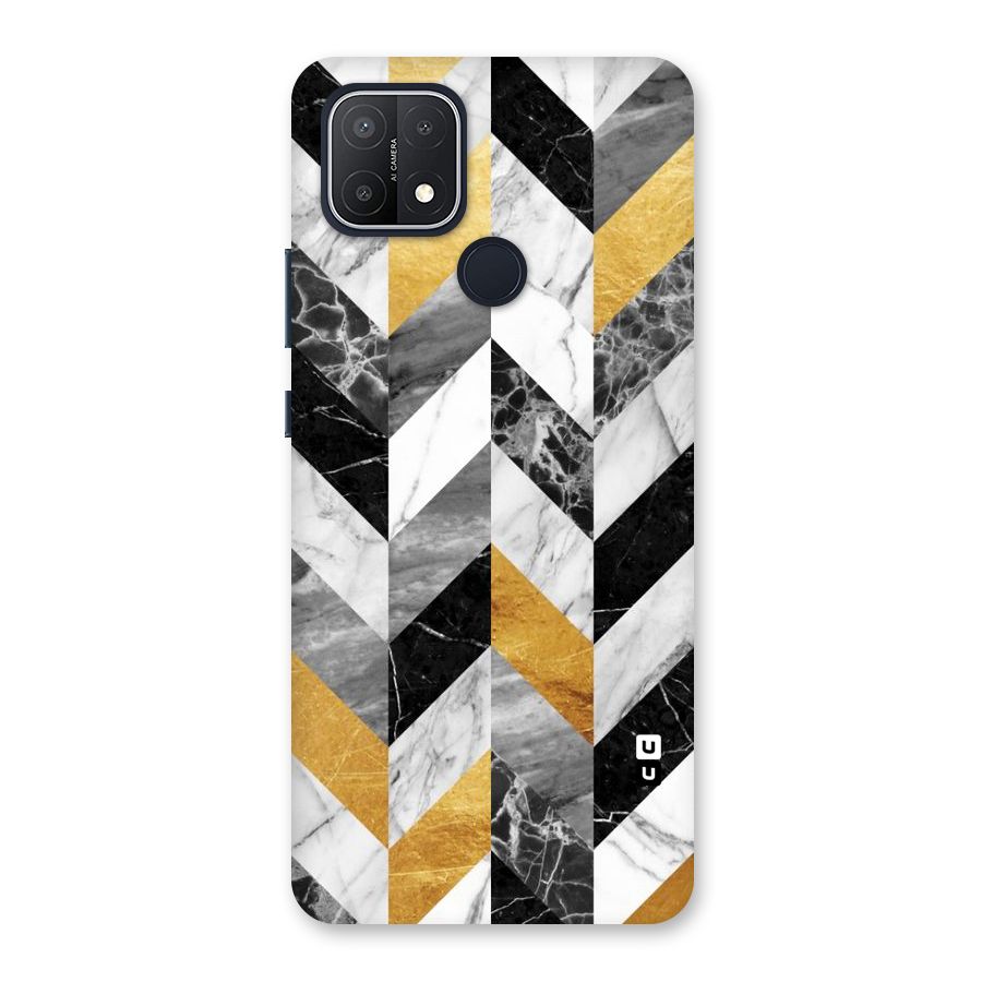 Yellow Grey Marble Back Case for Oppo A15