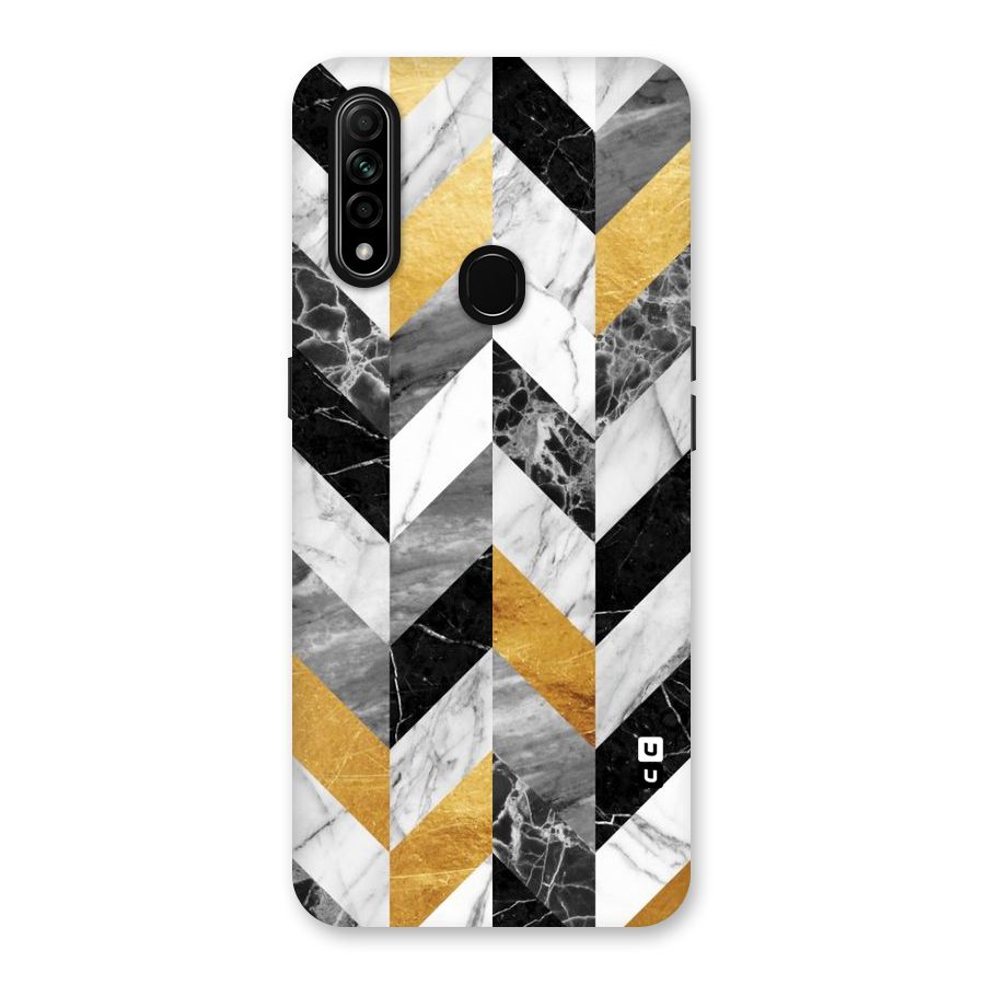 Yellow Grey Marble Back Case for Oppo A31