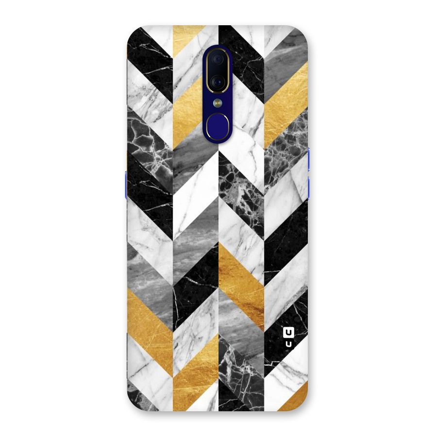 Yellow Grey Marble Back Case for Oppo A9