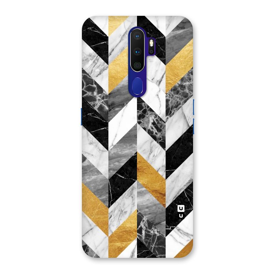 Yellow Grey Marble Back Case for Oppo A9 (2020)