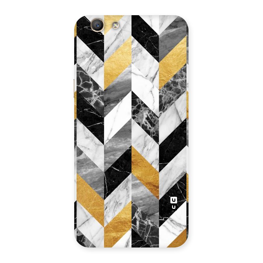 Yellow Grey Marble Back Case for Oppo F1s
