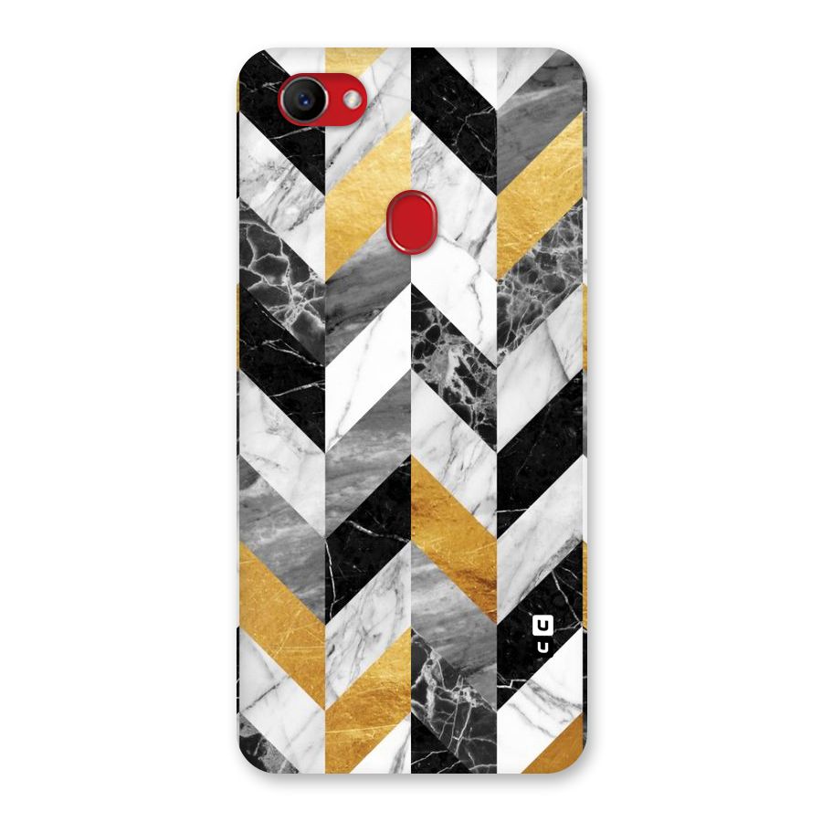 Yellow Grey Marble Back Case for Oppo F7