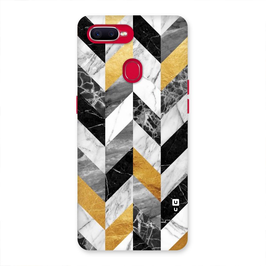 Yellow Grey Marble Back Case for Oppo F9 Pro