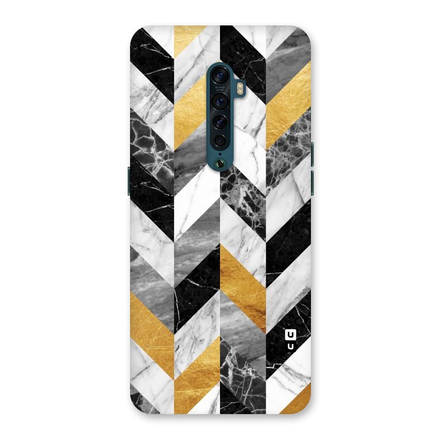 Yellow Grey Marble Back Case for Oppo Reno2