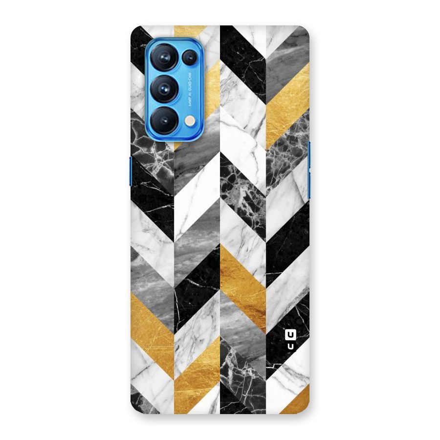Yellow Grey Marble Back Case for Oppo Reno5 Pro 5G