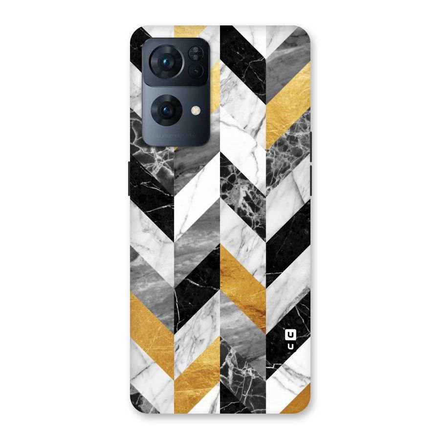 Yellow Grey Marble Back Case for Oppo Reno7 Pro 5G