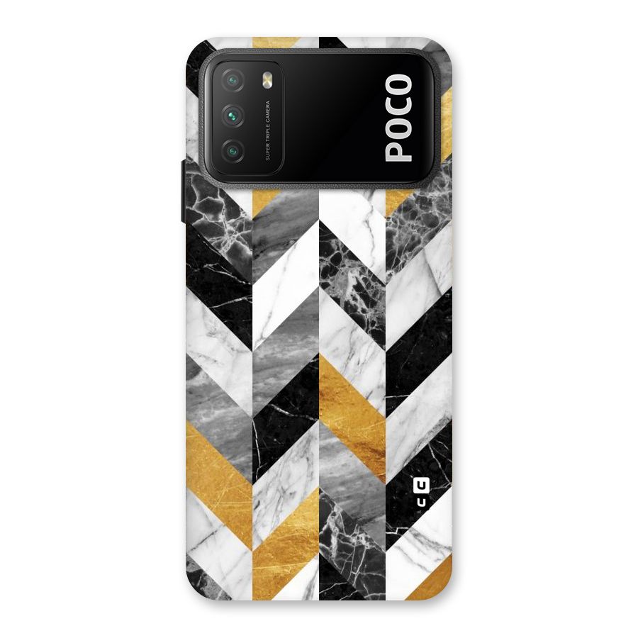 Yellow Grey Marble Back Case for Poco M3