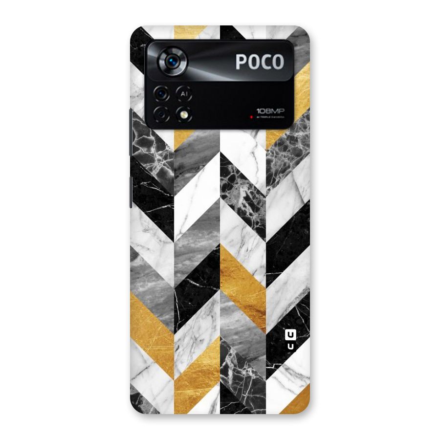 Yellow Grey Marble Back Case for Poco X4 Pro 5G