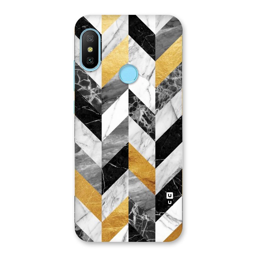 Yellow Grey Marble Back Case for Redmi 6 Pro