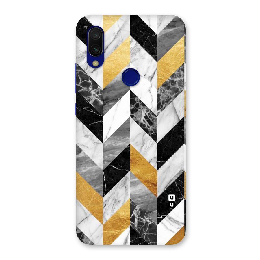 Yellow Grey Marble Back Case for Redmi 7
