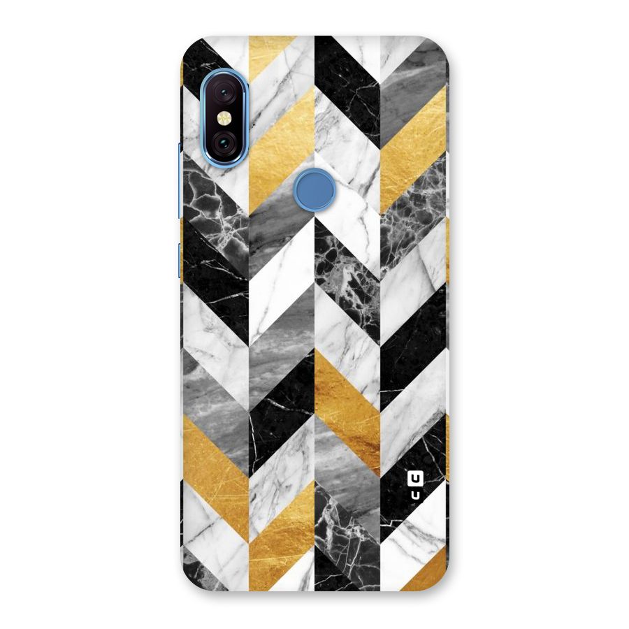 Yellow Grey Marble Back Case for Redmi Note 6 Pro