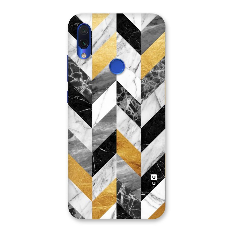 Yellow Grey Marble Back Case for Redmi Note 7