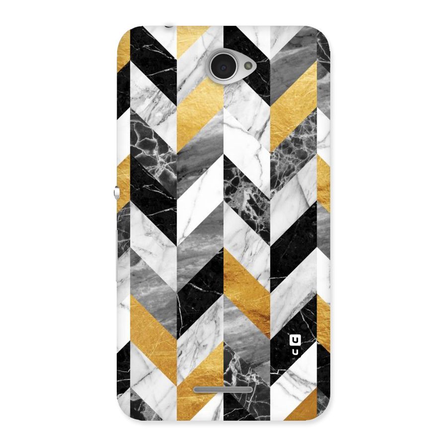 Yellow Grey Marble Back Case for Sony Xperia E4