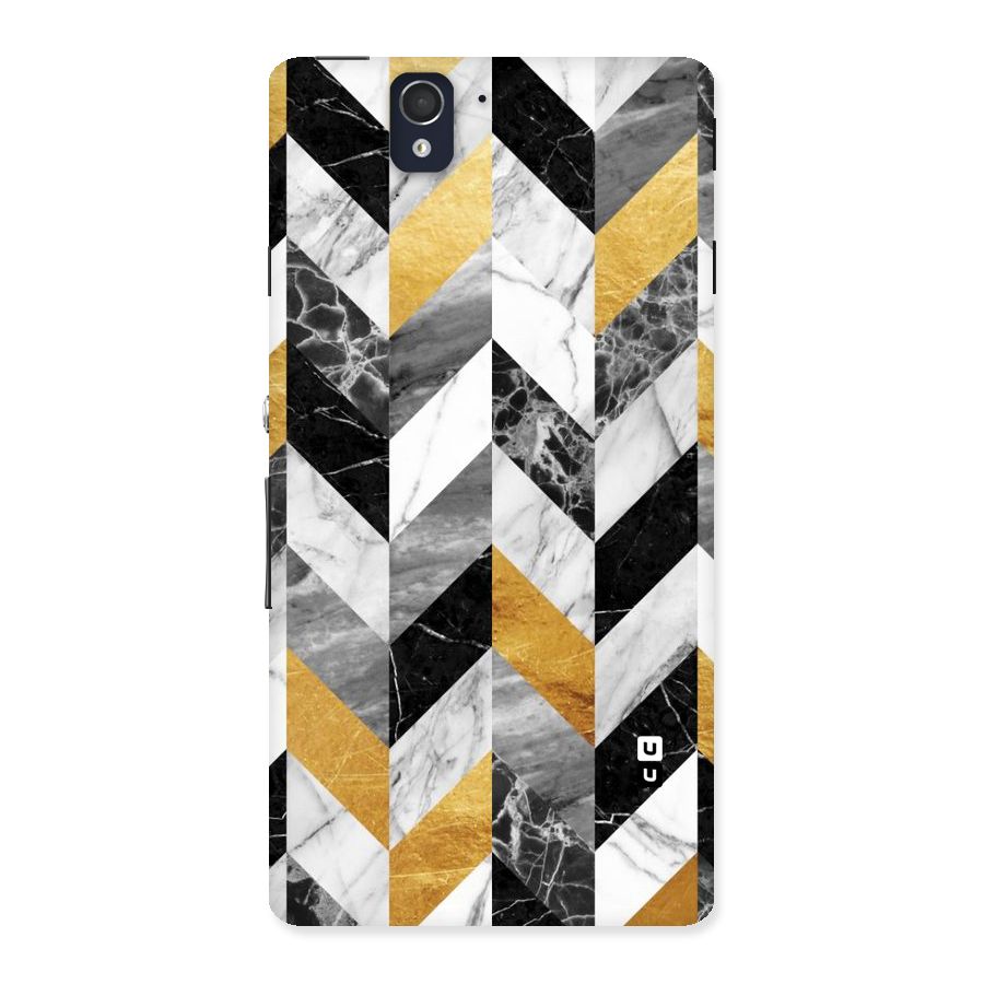 Yellow Grey Marble Back Case for Sony Xperia Z