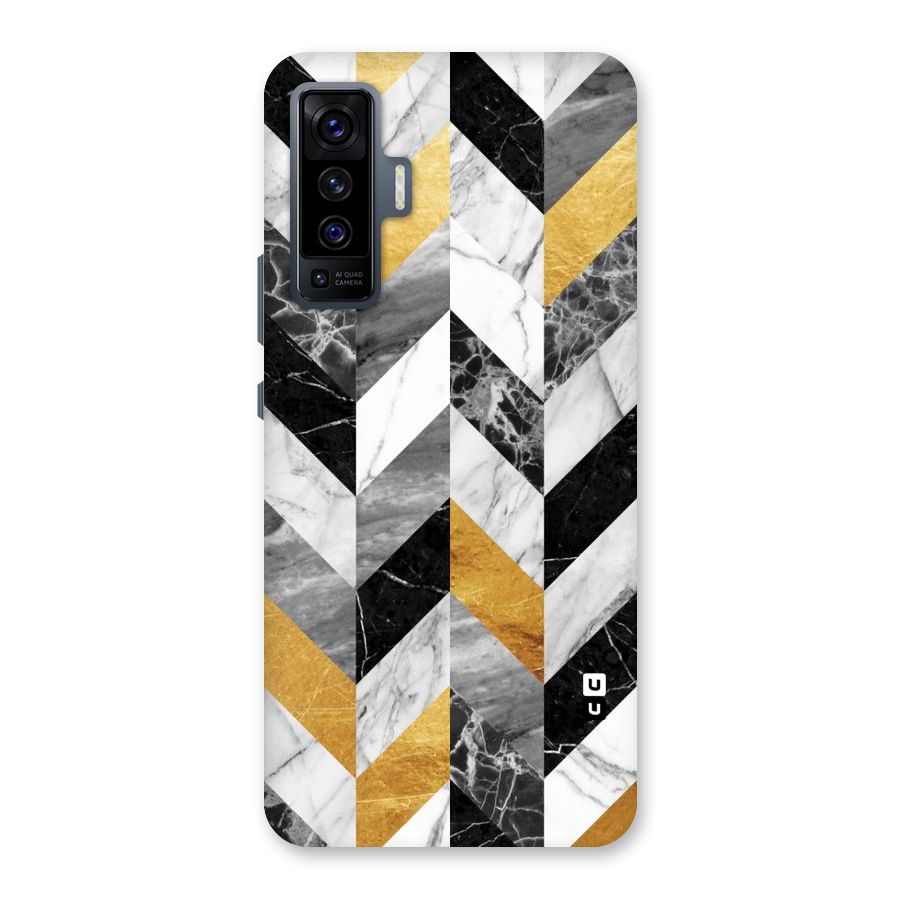 Yellow Grey Marble Back Case for Vivo X50