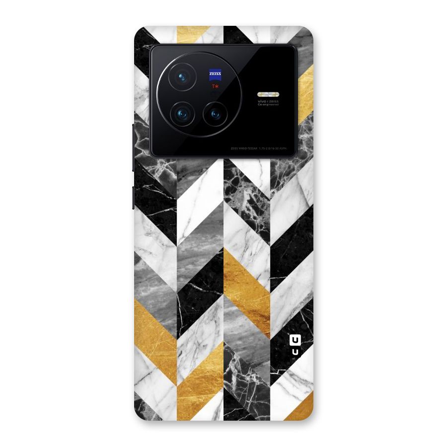 Yellow Grey Marble Back Case for Vivo X80