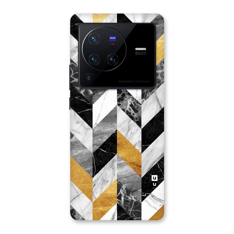 Yellow Grey Marble Back Case for Vivo X80 Pro