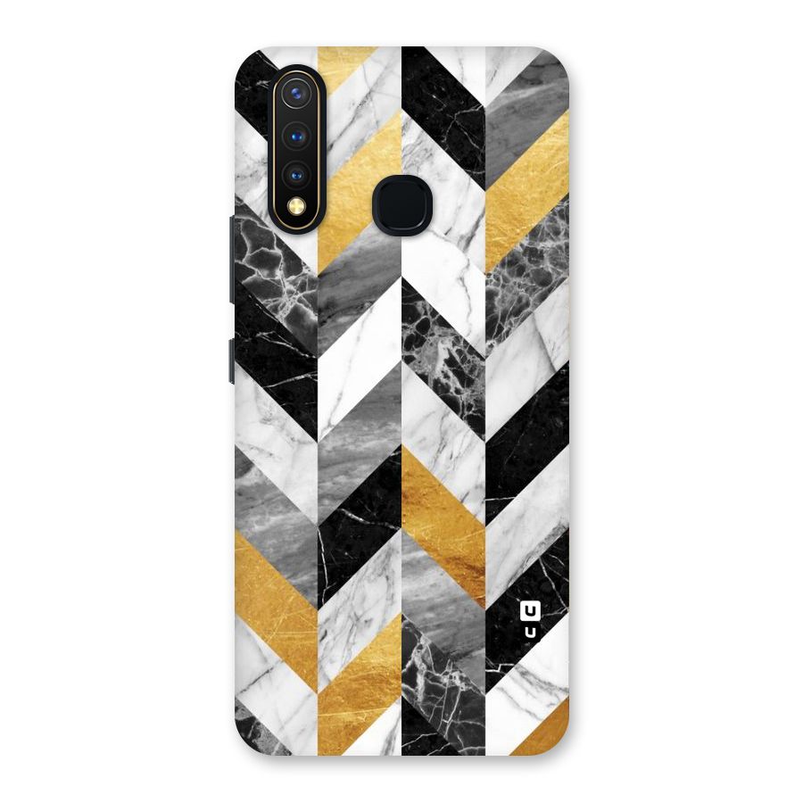 Yellow Grey Marble Back Case for Vivo Y19
