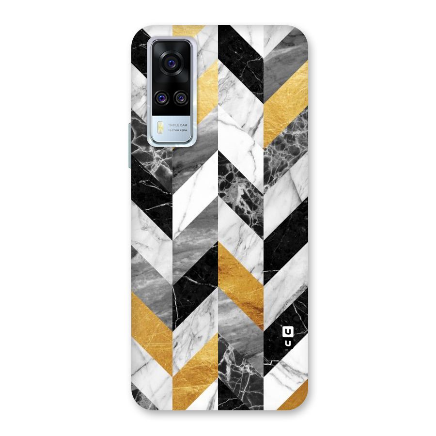 Yellow Grey Marble Back Case for Vivo Y31