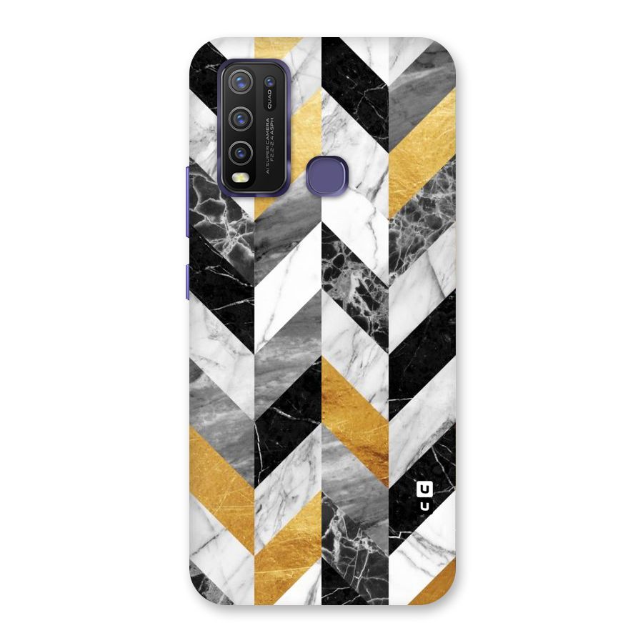 Yellow Grey Marble Back Case for Vivo Y50