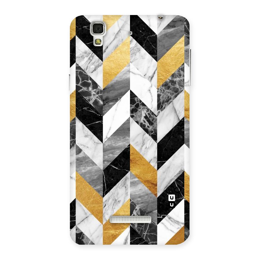Yellow Grey Marble Back Case for YU Yureka Plus
