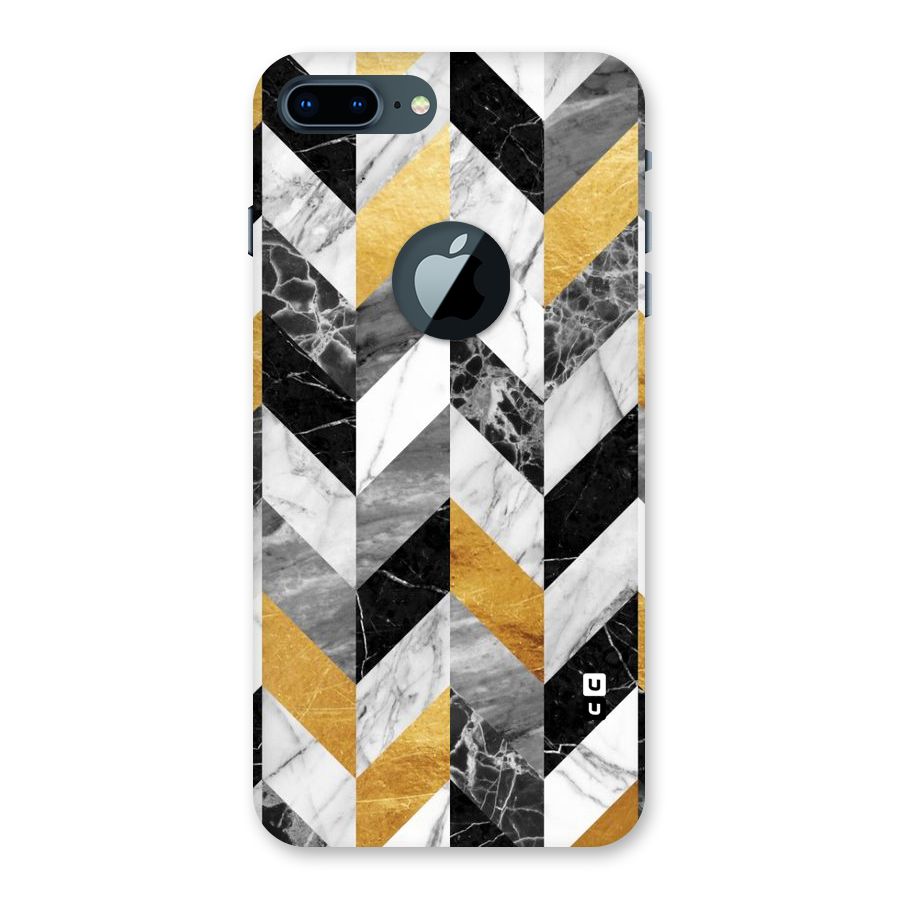 Yellow Grey Marble Back Case for iPhone 7 Plus Logo Cut