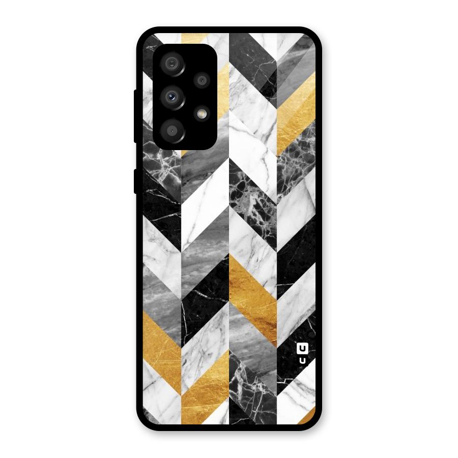 Yellow Grey Marble Glass Back Case for Galaxy A32