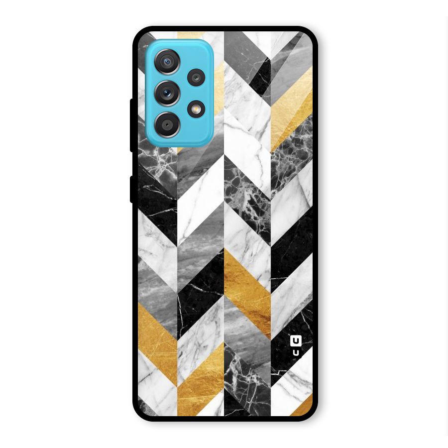 Yellow Grey Marble Glass Back Case for Galaxy A52