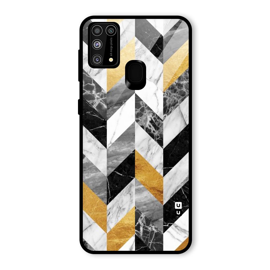 Yellow Grey Marble Glass Back Case for Galaxy F41