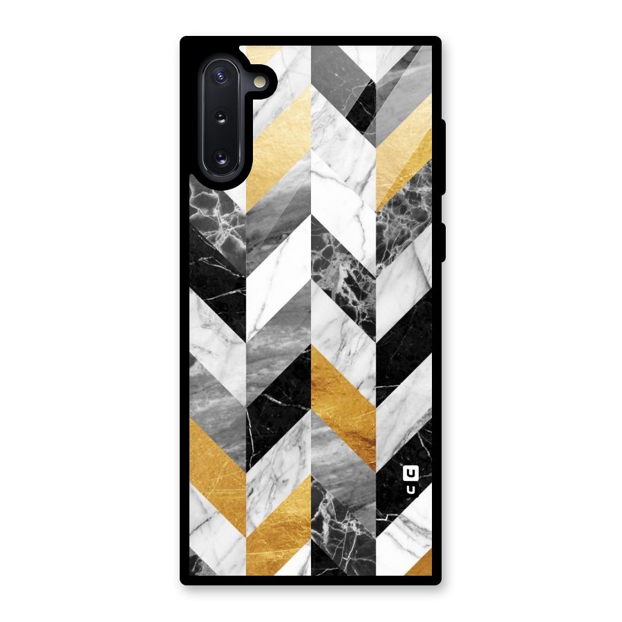 Yellow Grey Marble Glass Back Case for Galaxy Note 10