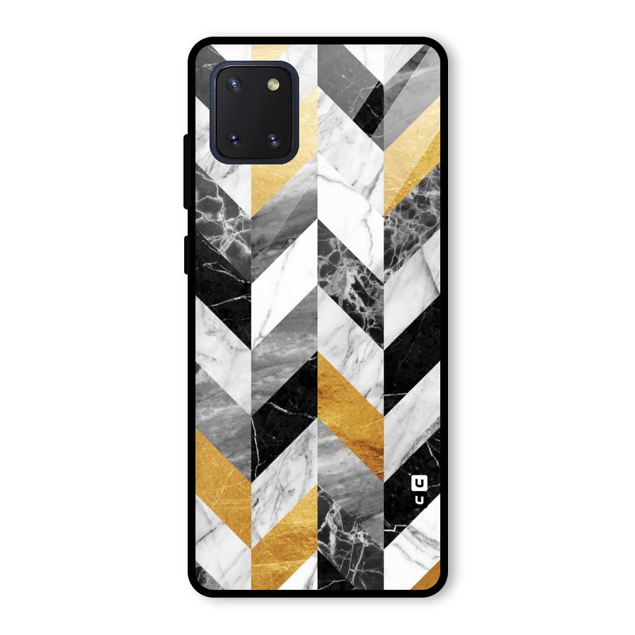 Yellow Grey Marble Glass Back Case for Galaxy Note 10 Lite