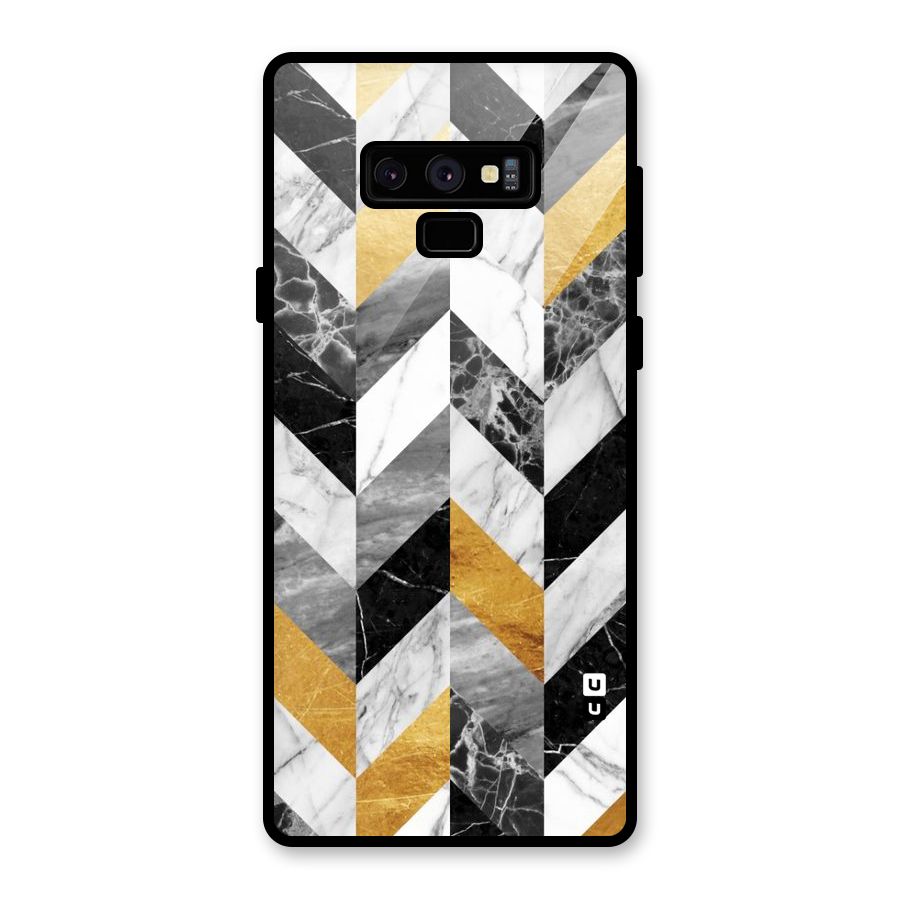 Yellow Grey Marble Glass Back Case for Galaxy Note 9