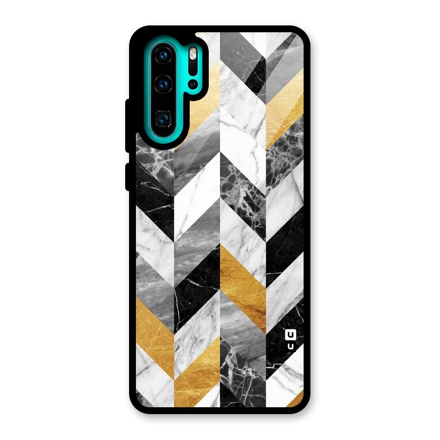 Yellow Grey Marble Glass Back Case for Huawei P30 Pro
