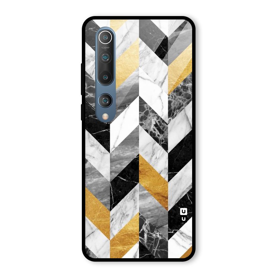 Yellow Grey Marble Glass Back Case for Mi 10