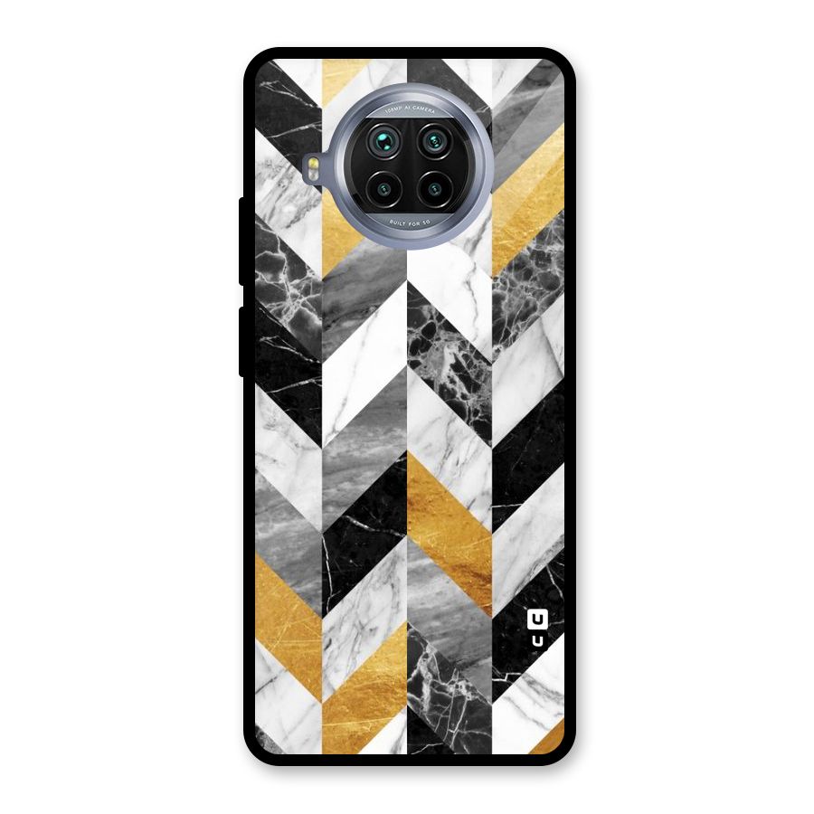 Yellow Grey Marble Glass Back Case for Mi 10i