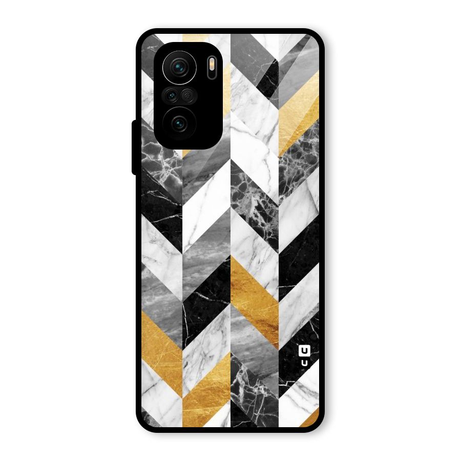 Yellow Grey Marble Glass Back Case for Mi 11X Pro