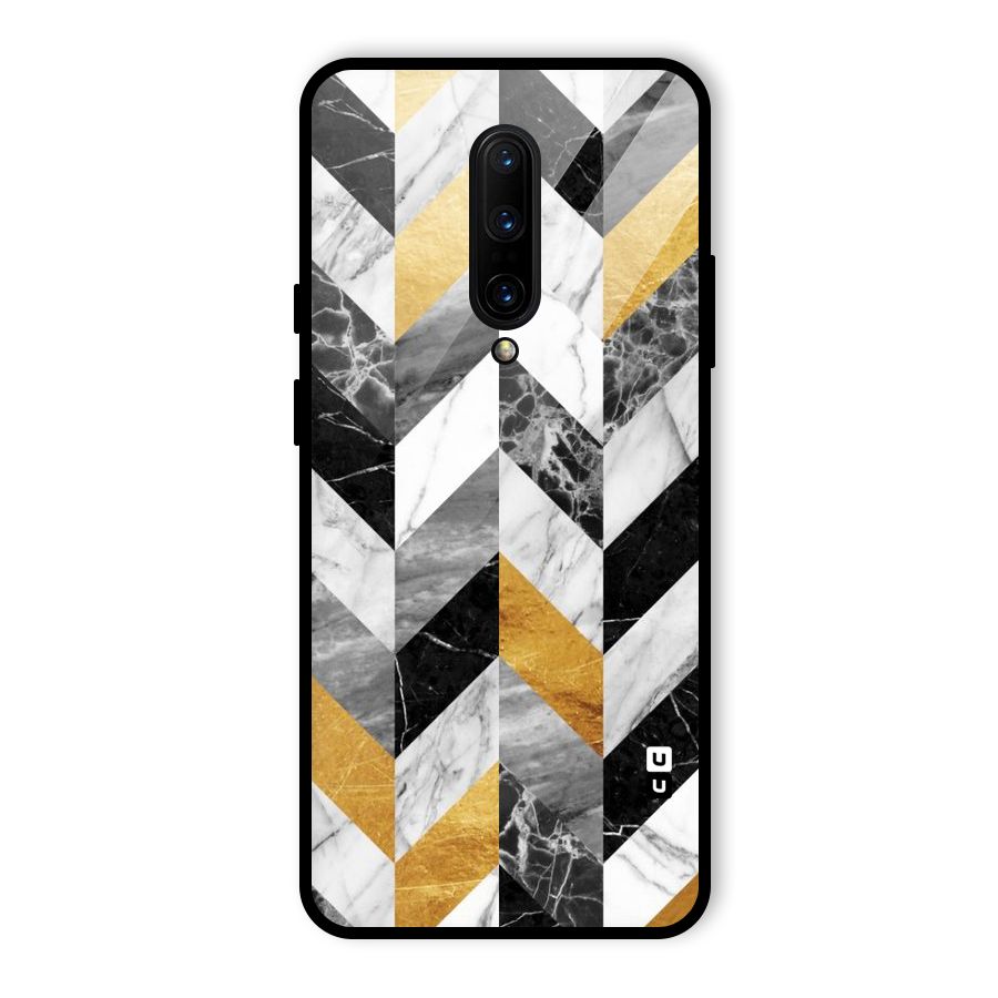 Yellow Grey Marble Glass Back Case for OnePlus 7 Pro