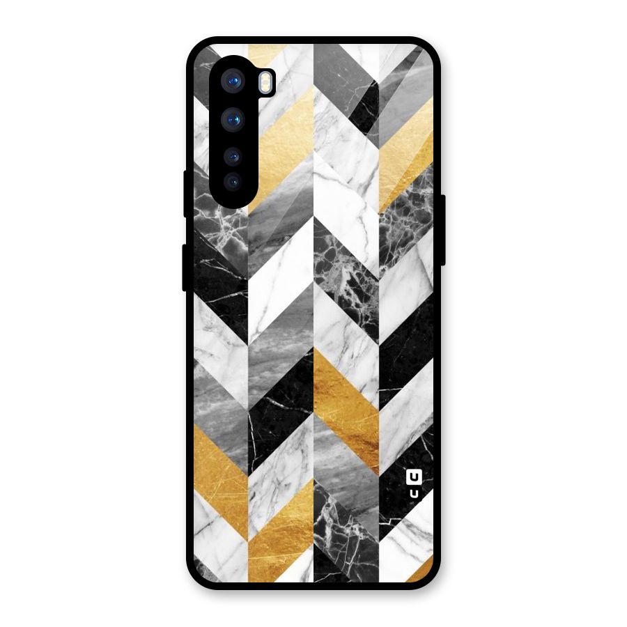 Yellow Grey Marble Glass Back Case for OnePlus Nord