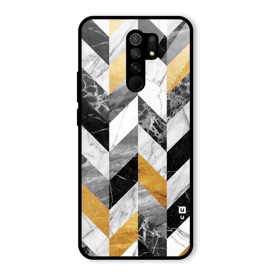 Yellow Grey Marble Glass Back Case for Poco M2