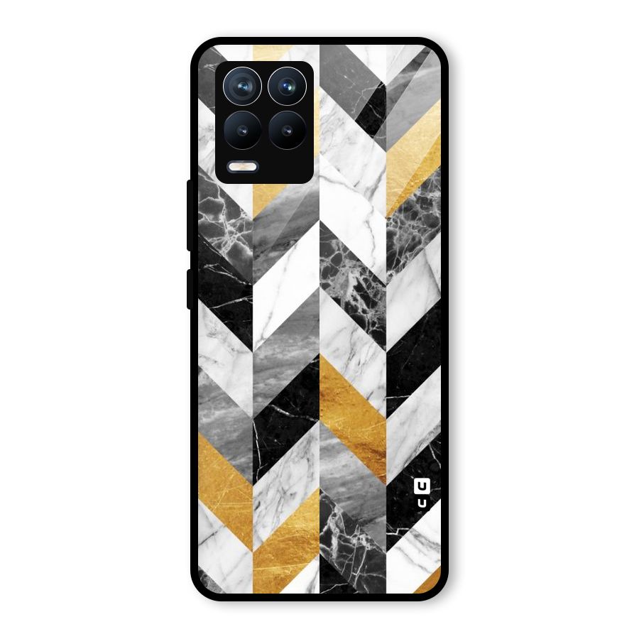 Yellow Grey Marble Glass Back Case for Realme 8 Pro