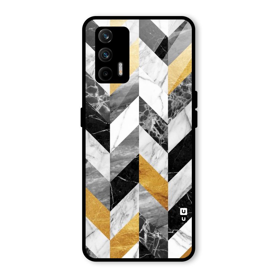 Yellow Grey Marble Glass Back Case for Realme GT 5G