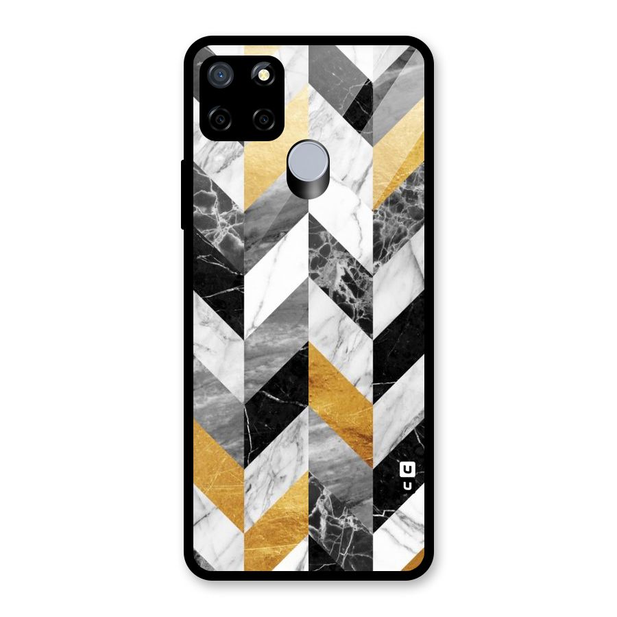 Yellow Grey Marble Glass Back Case for Realme Narzo 20