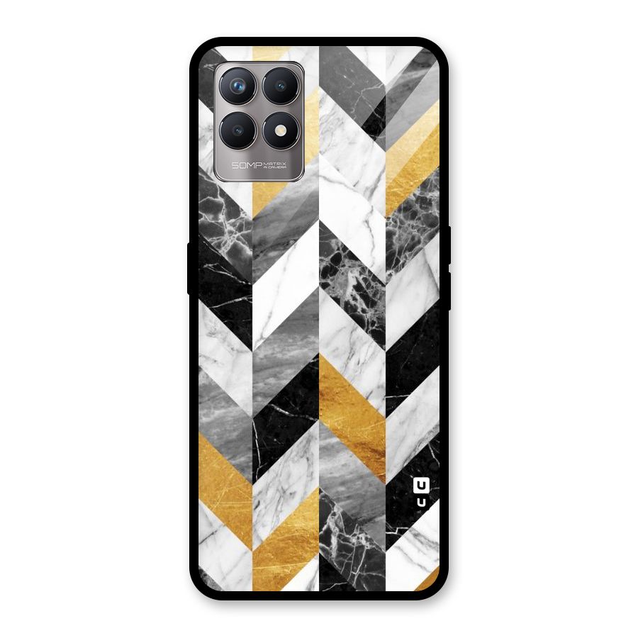 Yellow Grey Marble Glass Back Case for Realme Narzo 50