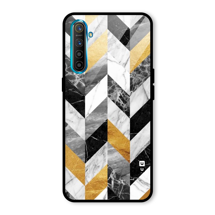 Yellow Grey Marble Glass Back Case for Realme X2