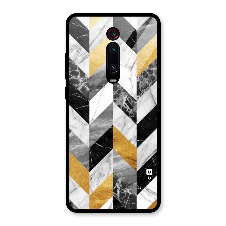 Yellow Grey Marble Glass Back Case for Redmi K20