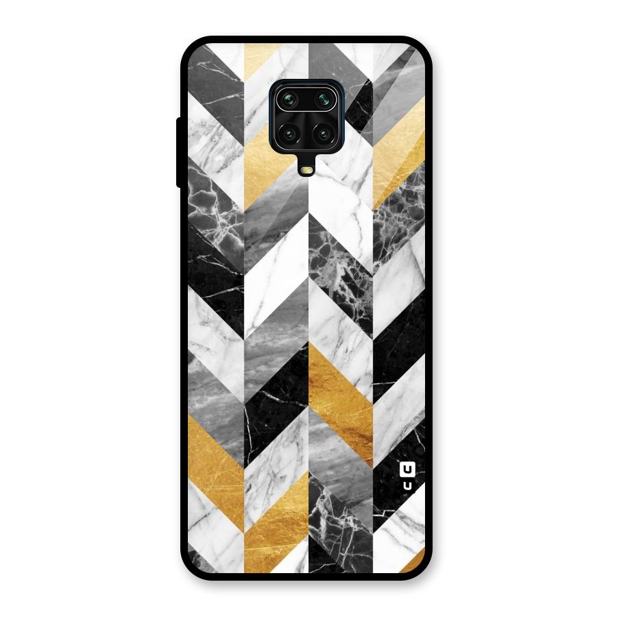 Yellow Grey Marble Glass Back Case for Redmi Note 10 Lite